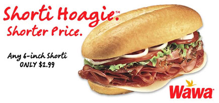 Wawa Food Markets, Home Page Header, advertising the Shorti Hoagie.